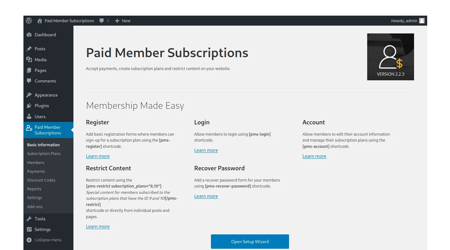Paid Member Subscriptions